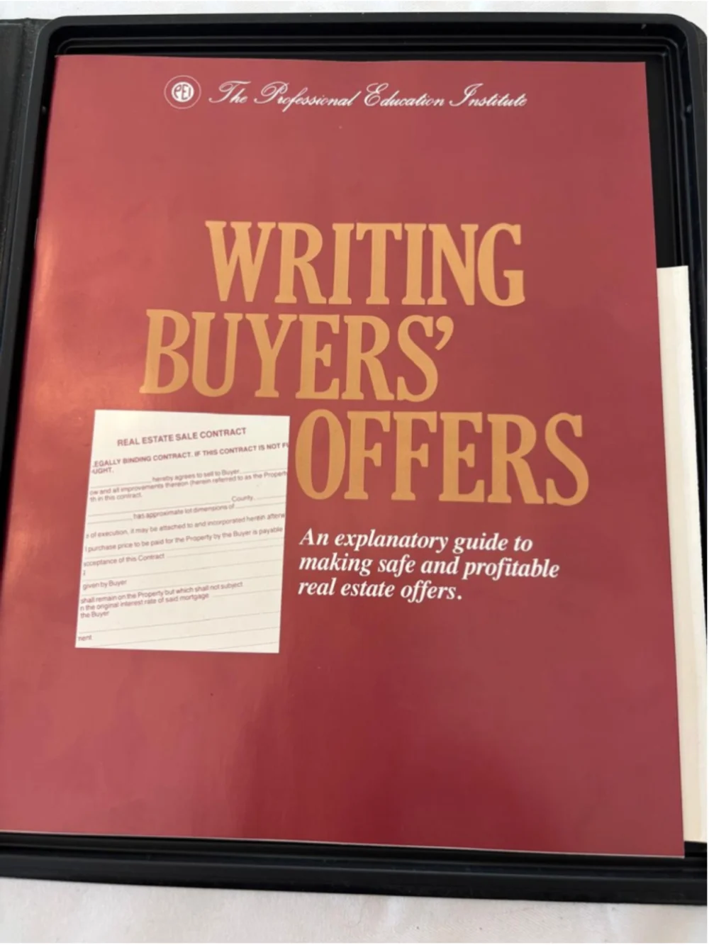The Professional Education Institute Real Estate Course Binder Maroon #E67